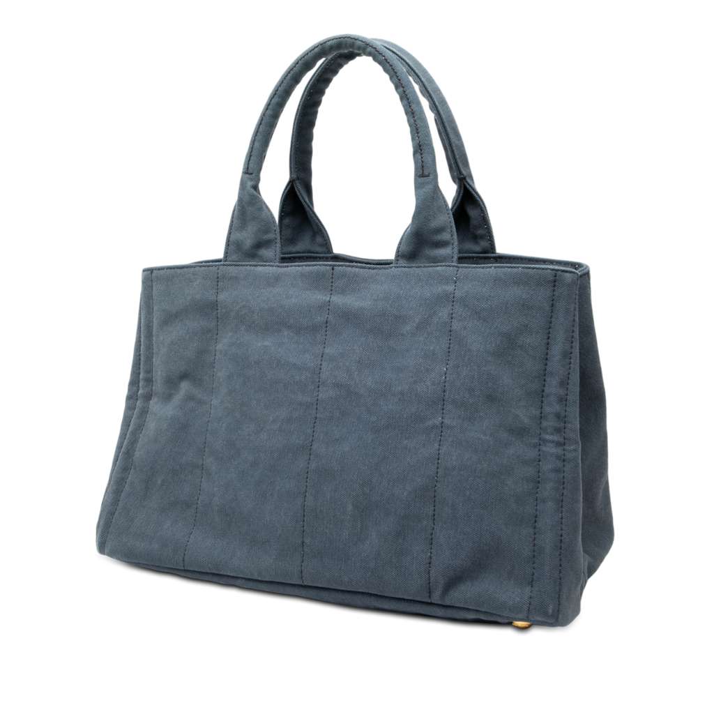 Prada Denim Canapa Logo Tote - 2