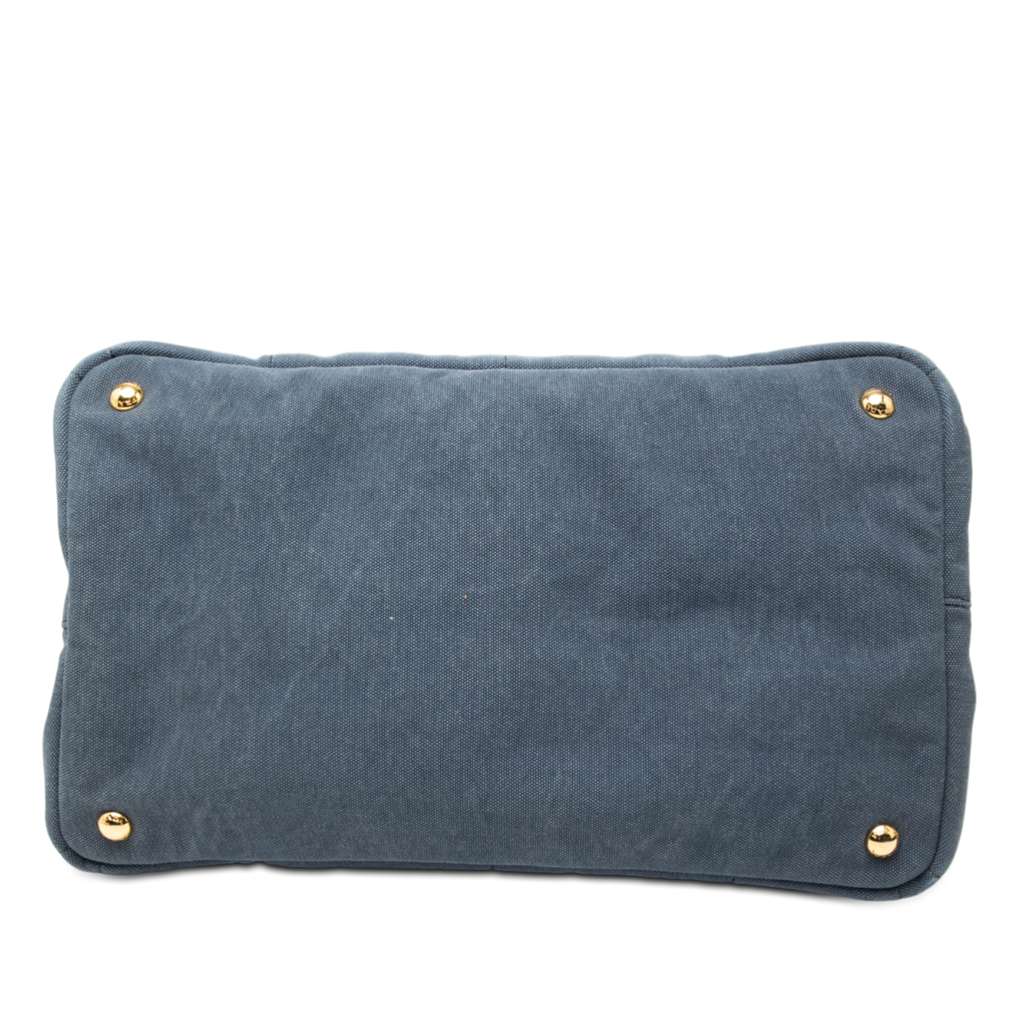 Prada Denim Canapa Logo Tote - 3
