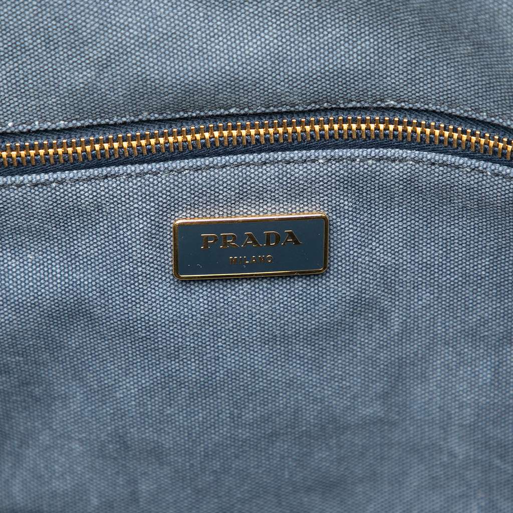 Prada Denim Canapa Logo Tote - 5