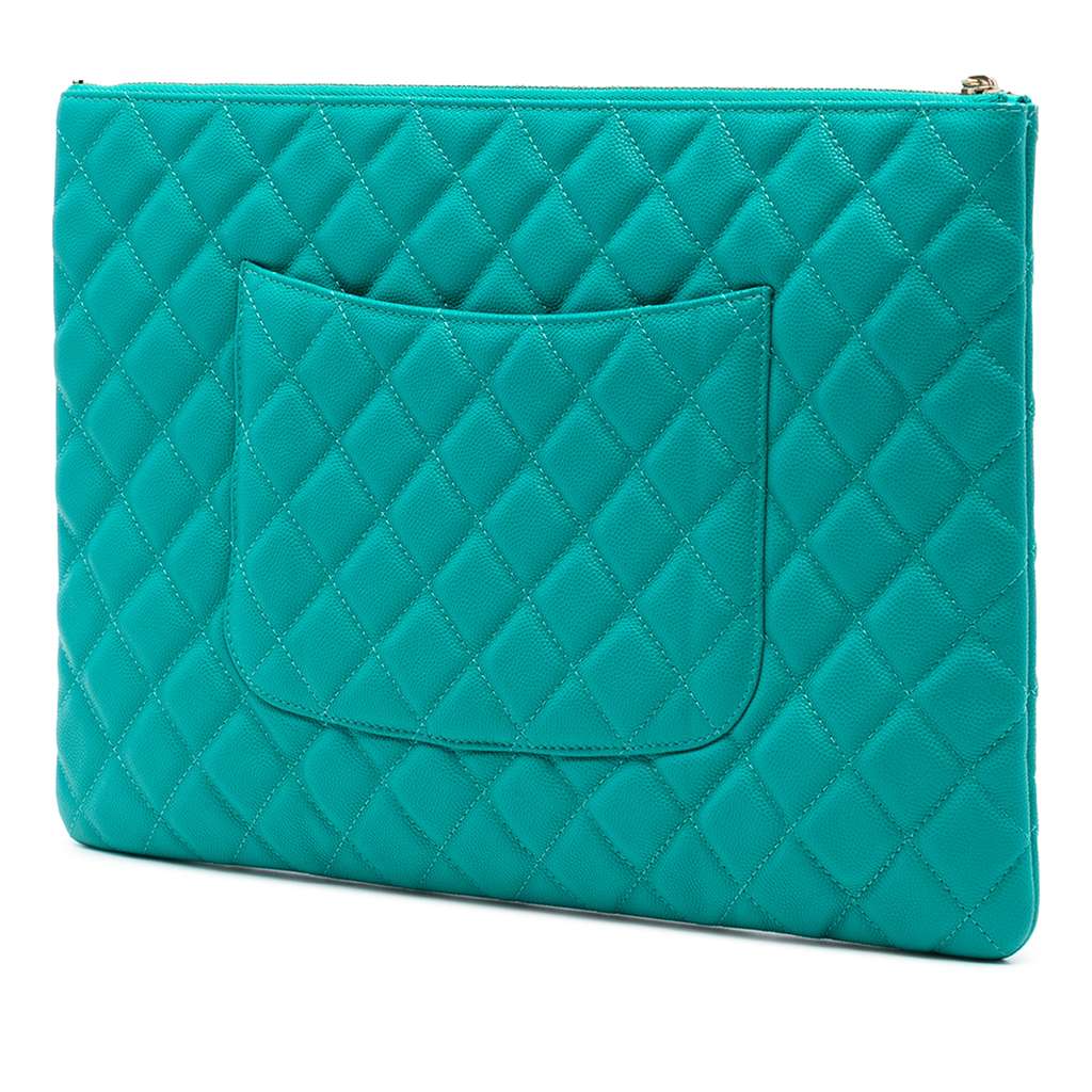 Chanel Large Quilted Caviar O Case Clutch - 2