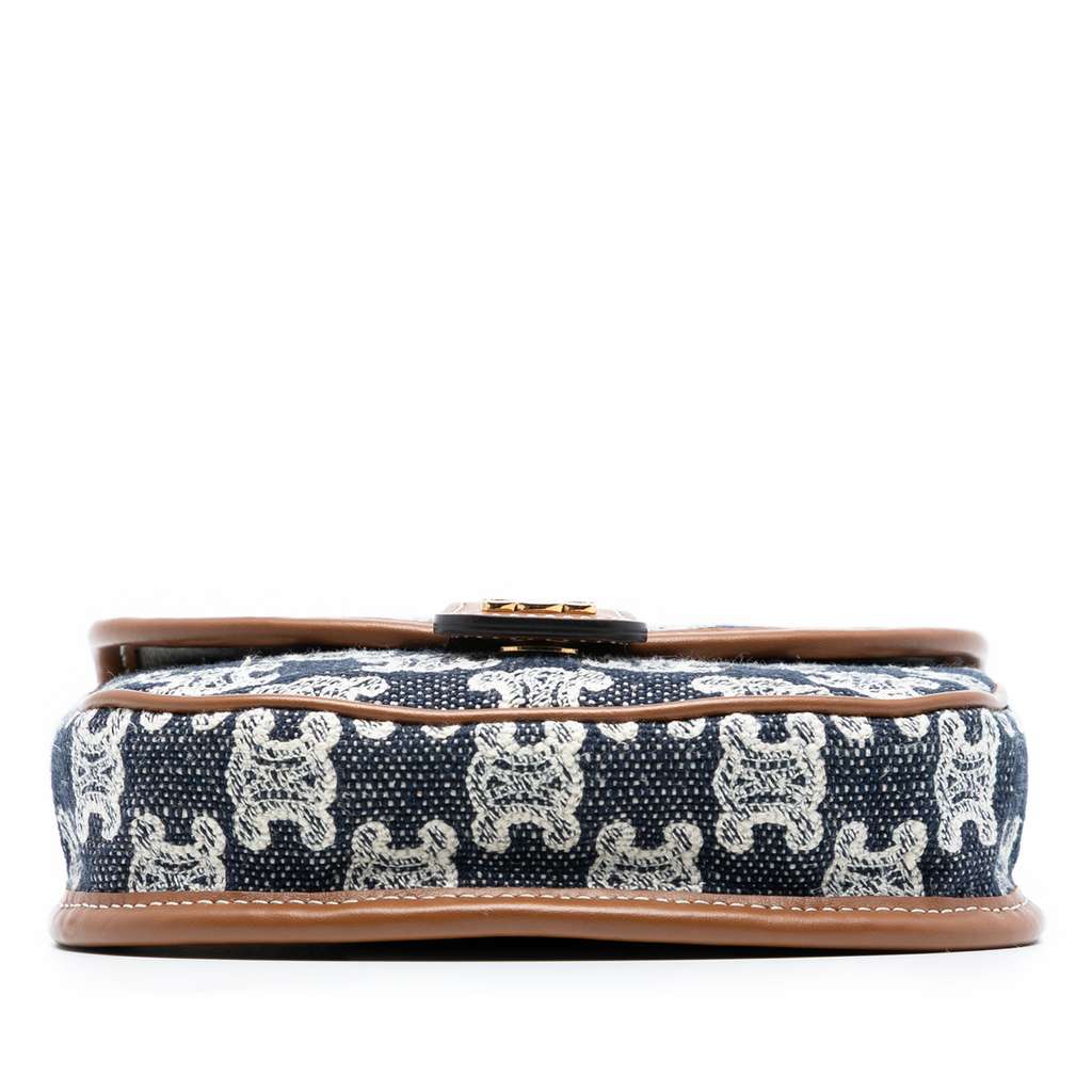 Celine Mini Triomphe Canvas and Calfskin Besace Crossbody - 3