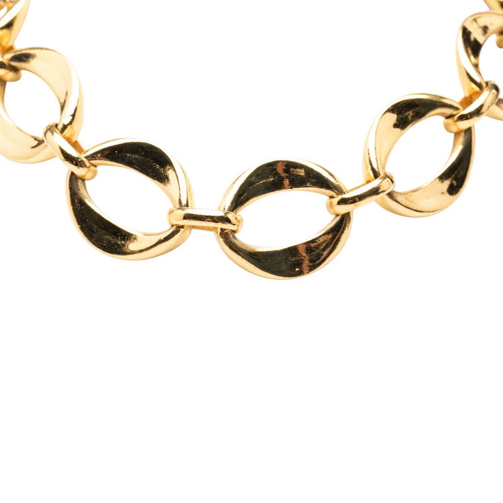 Chanel Gold Plated Oval Chain Link Choker Necklace - 2
