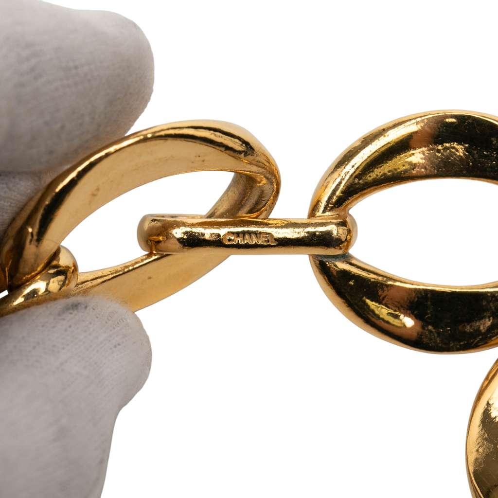 Chanel Gold Plated Oval Chain Link Choker Necklace - 4