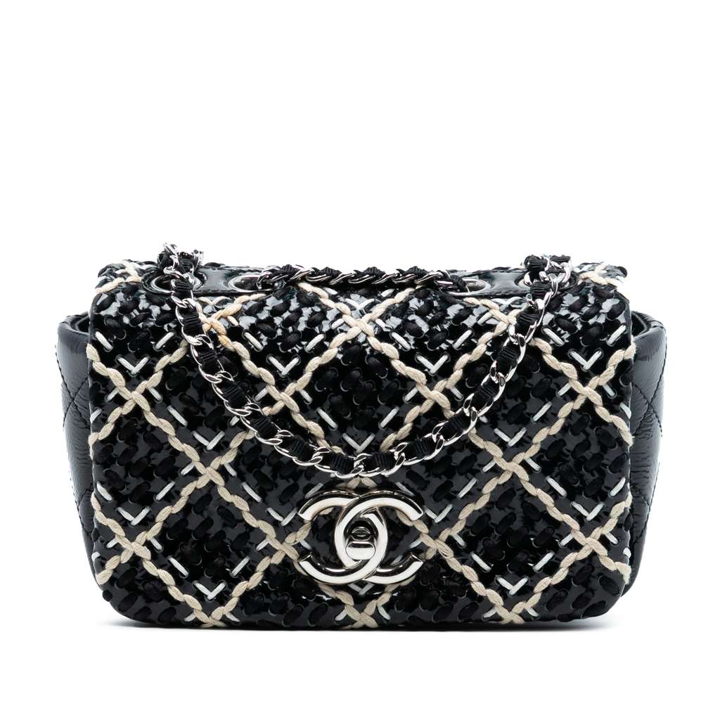 Chanel Mini CC Patent Woven Stitch Full Flap