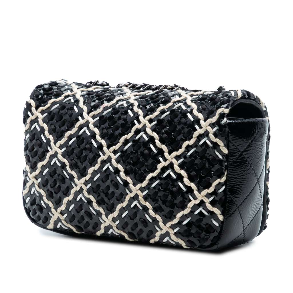 Chanel Mini CC Patent Woven Stitch Full Flap - 2