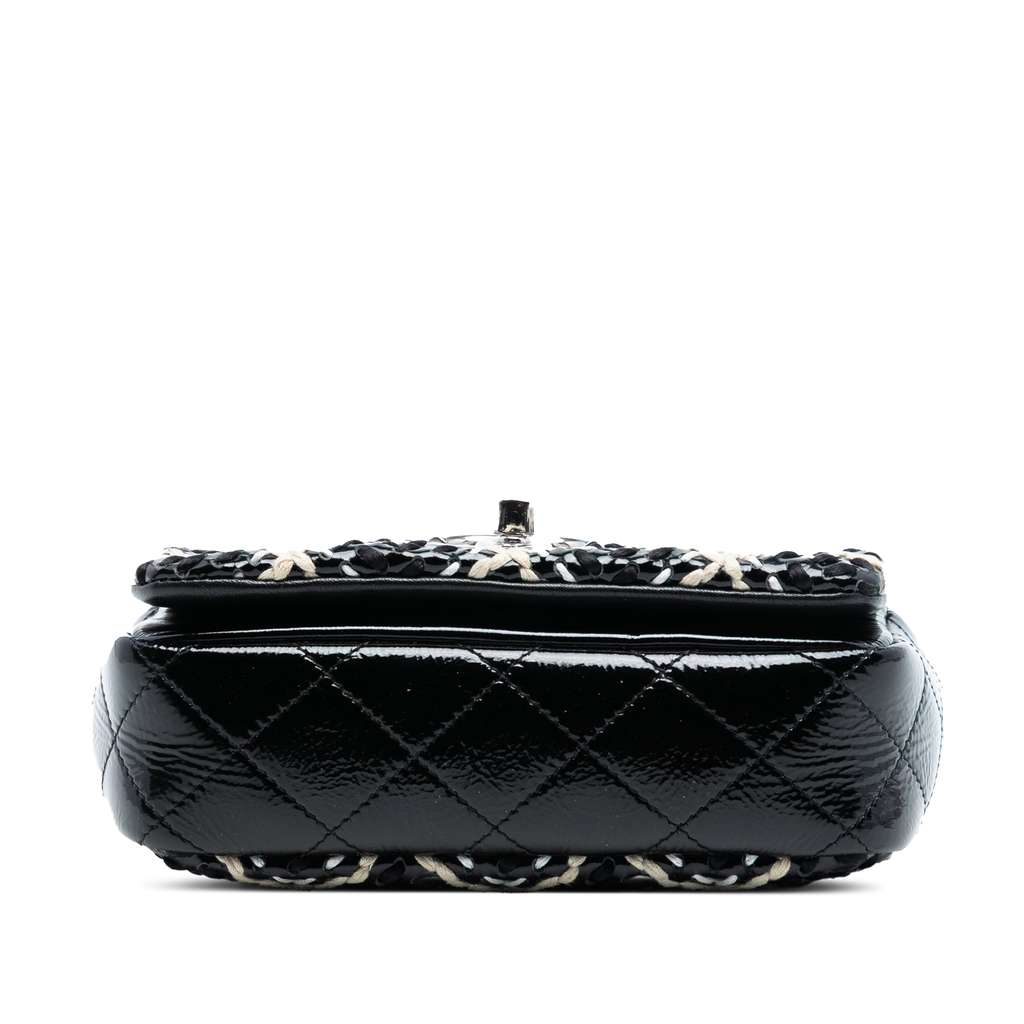 Chanel Mini CC Patent Woven Stitch Full Flap - 3