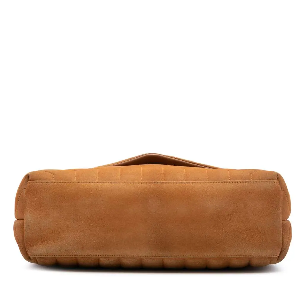 Saint Laurent Medium Matelasse Suede Monogram LouLou Chain Bag Brown Leather Good - Inside View
