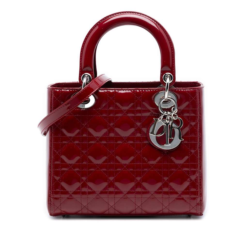 Dior Medium Patent Cannage Lady Dior