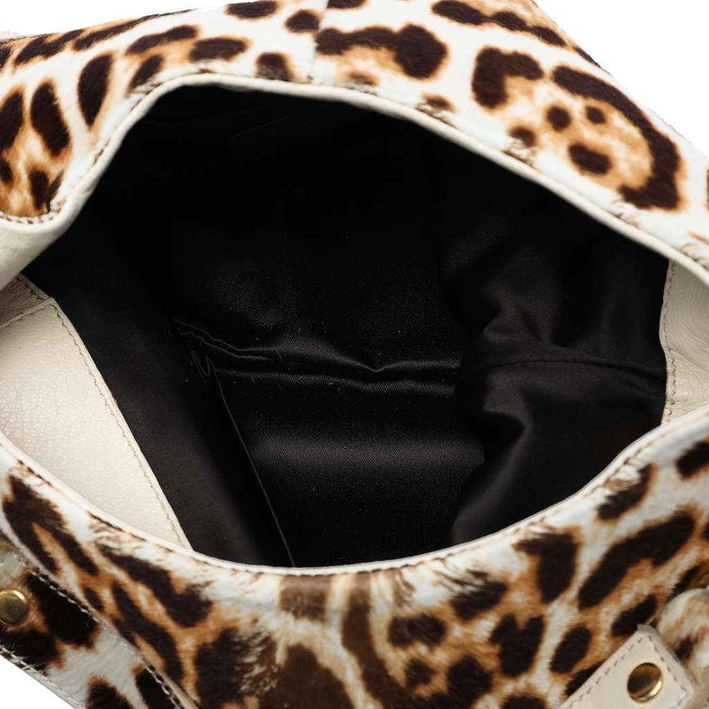 Saint Laurent Leopard Print Pony Hair Metropolis Shoulder Bag - 4