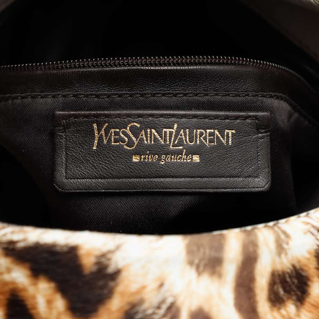 Saint Laurent Leopard Print Pony Hair Metropolis Shoulder Bag - 5