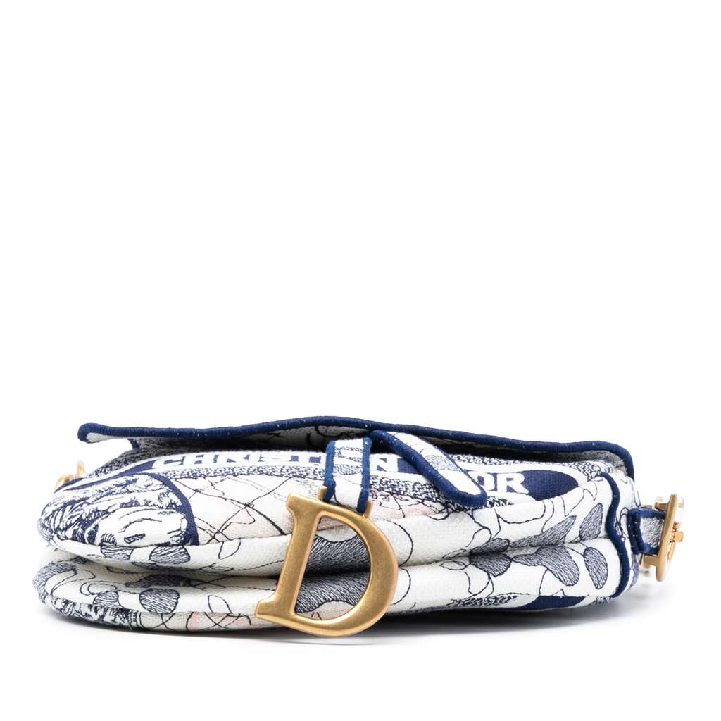 Dior Canvas Embroidered Around the World Saddle Bag - 3