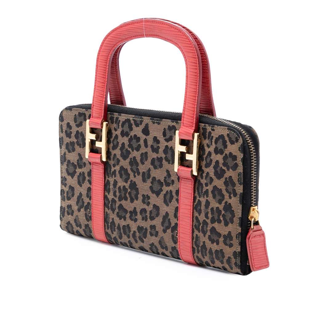 Fendi Leopard Printed Canvas Handbag - 2