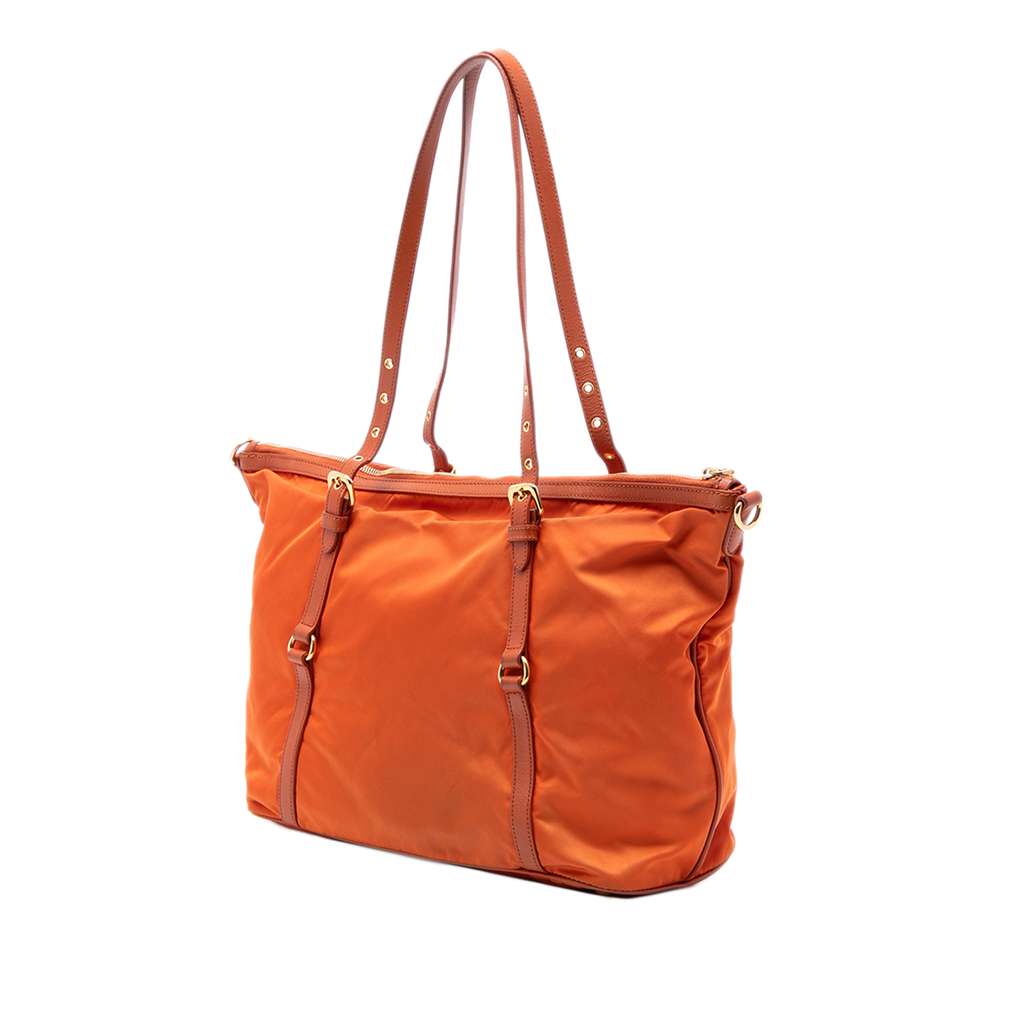 Prada Saffiano Trimmed Tessuto Satchel - 2