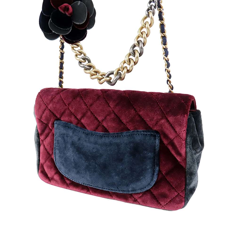Chanel Medium Quilted Velvet Private Affair Camellia Flap - 2