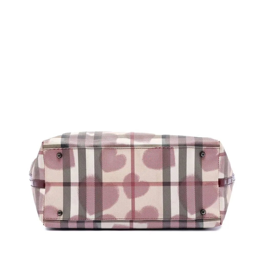Burberry House Check Coated Canvas Hearts Gracie Tote Brown Canvas Very good - Inside View