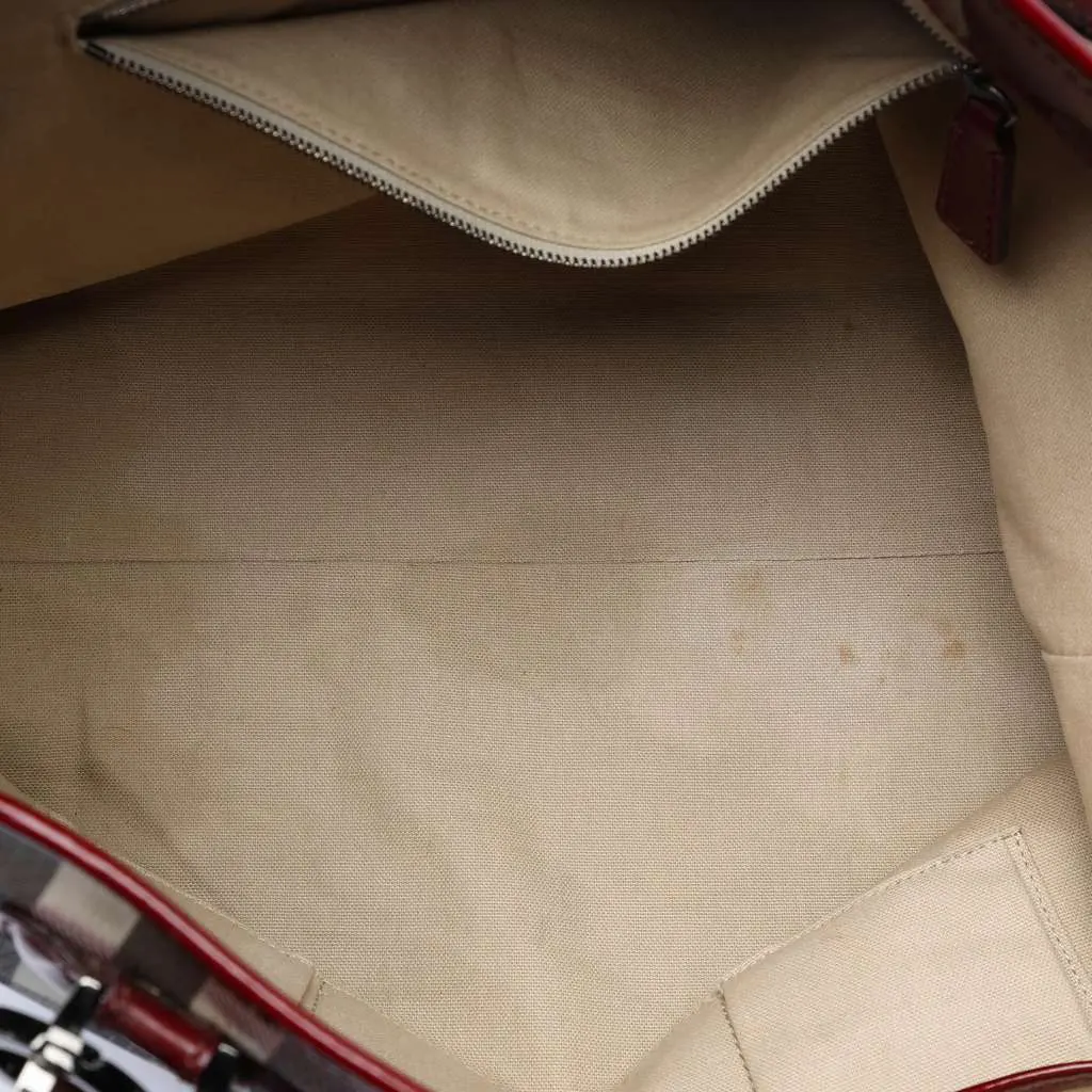 Burberry House Check Coated Canvas Hearts Gracie Tote Brown Canvas Very good - Model View