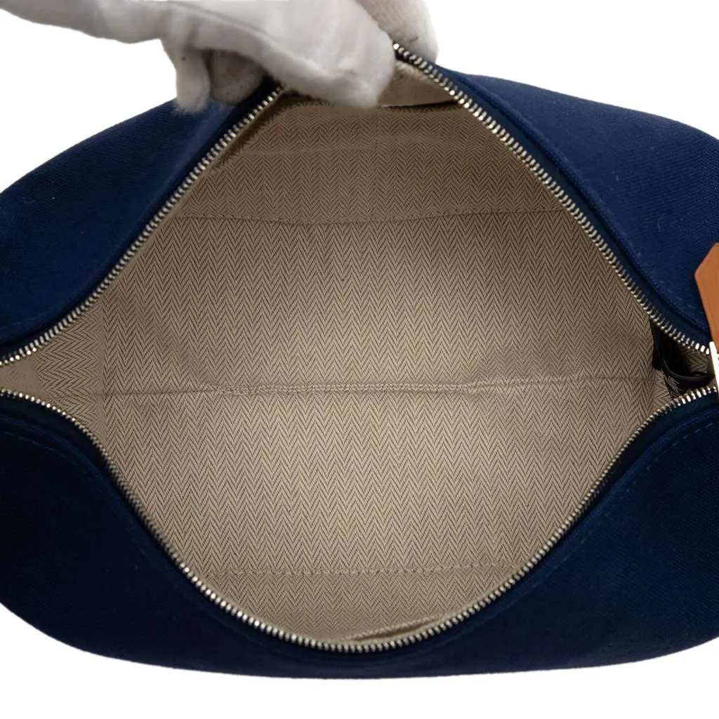 Hermès Small Toile Bride A Brac Case Blue Canvas Very good - Model View