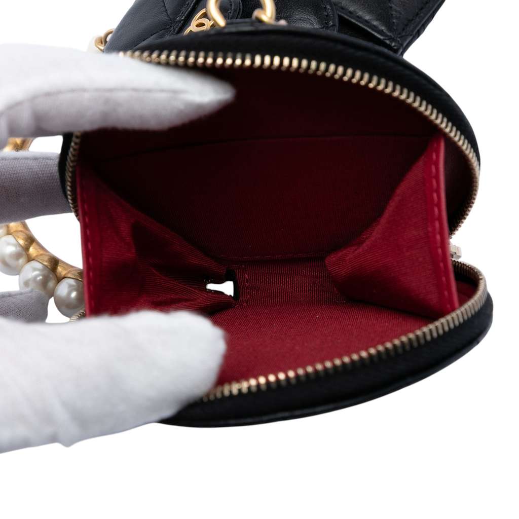 Chanel Quilted Lambskin Pearl Crown CC Wristlet Multi Pouches - 4
