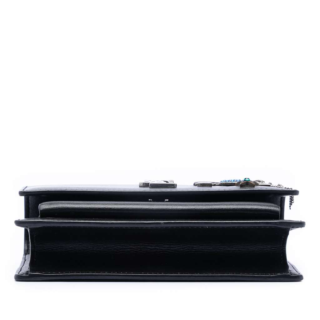 Saint Laurent Mini Calfskin Monogram Lucky Charms Sunset Wallet on Chain - 3