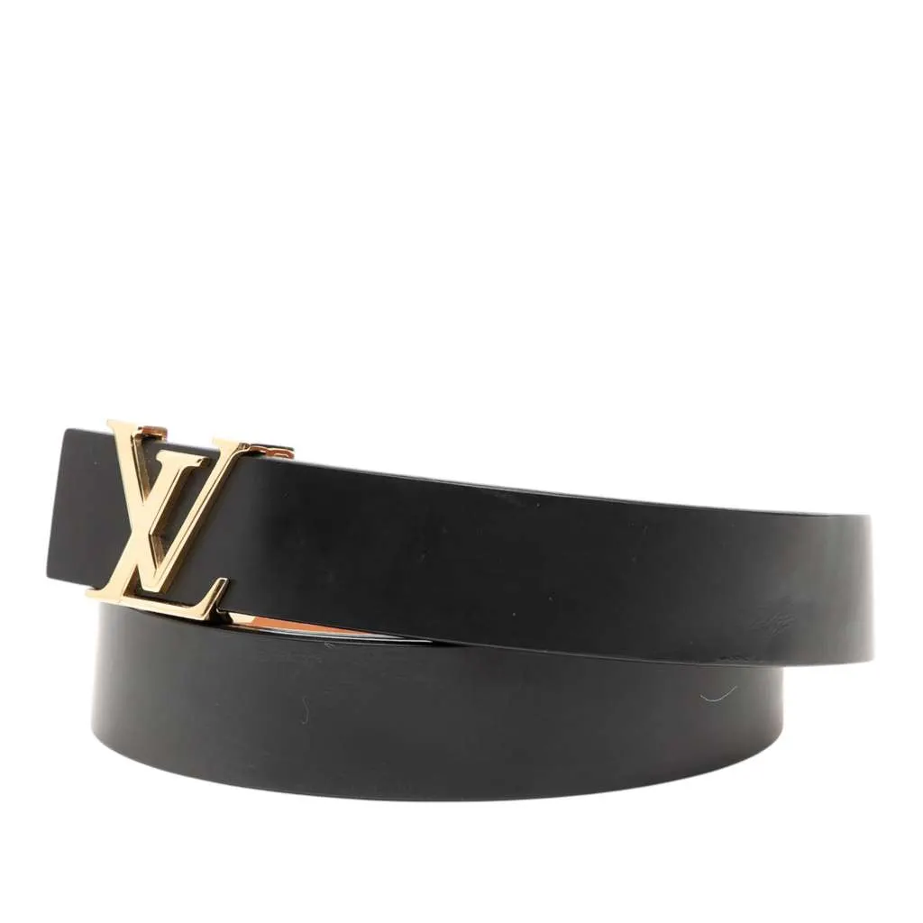 Louis Vuitton Leather Initiales Belt Black Leather Very good - Back View