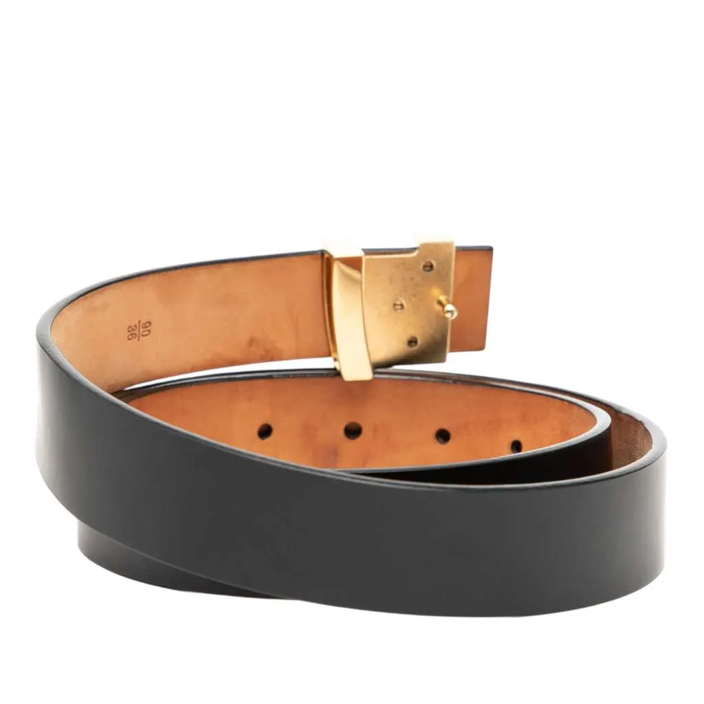 Louis Vuitton Leather Initiales Belt Black Leather Very good - Inside View