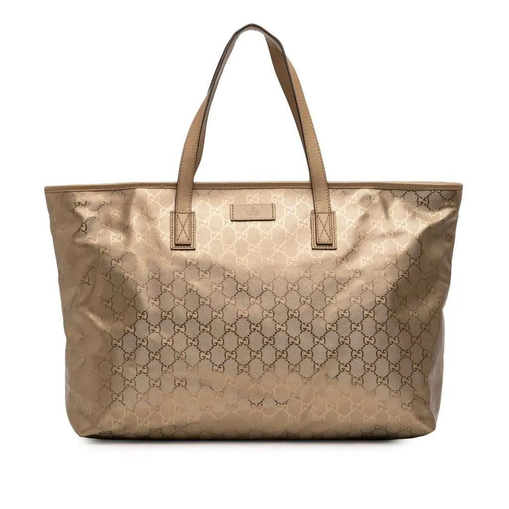 Gucci Large GG Imprime Tote Gold Canvas Very good - Front View