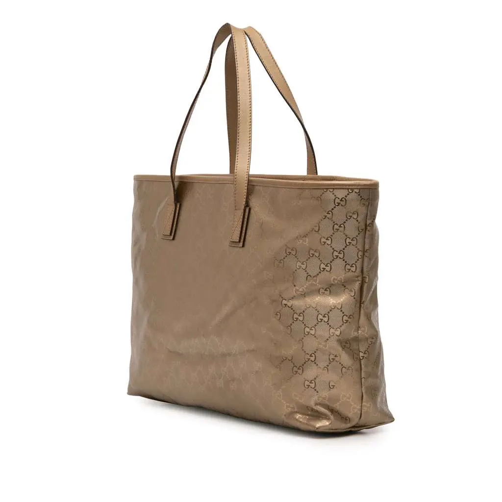 Gucci Large GG Imprime Tote Gold Canvas Very good - Back View