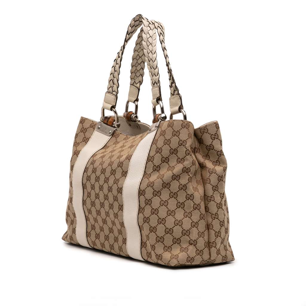 Gucci Medium GG Canvas Bamboo Libeccio Tote - 2