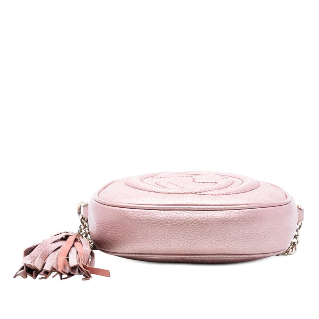 Gucci Mini Metallic Pebbled Calfskin Soho Chain Crossbody - 3