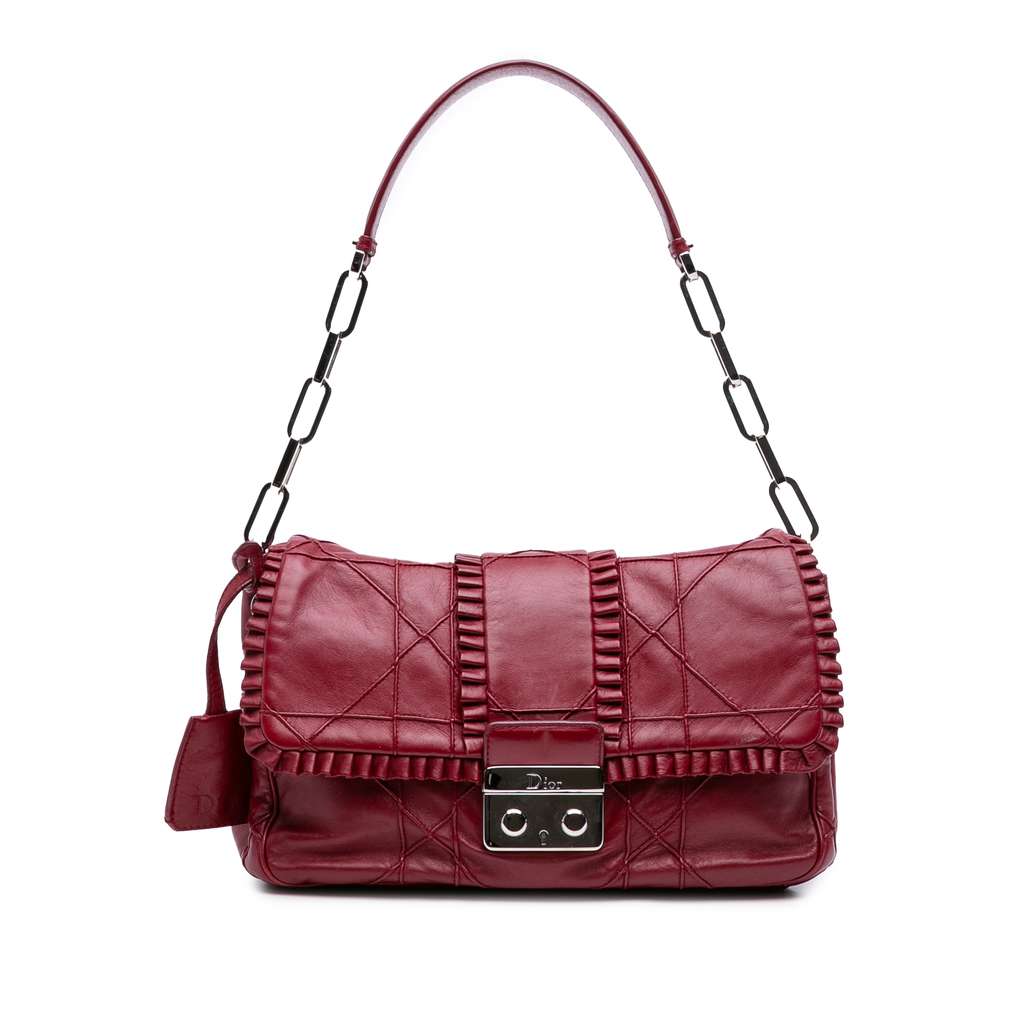 Dior Lambskin Cannage New Lock Ruffle Flap