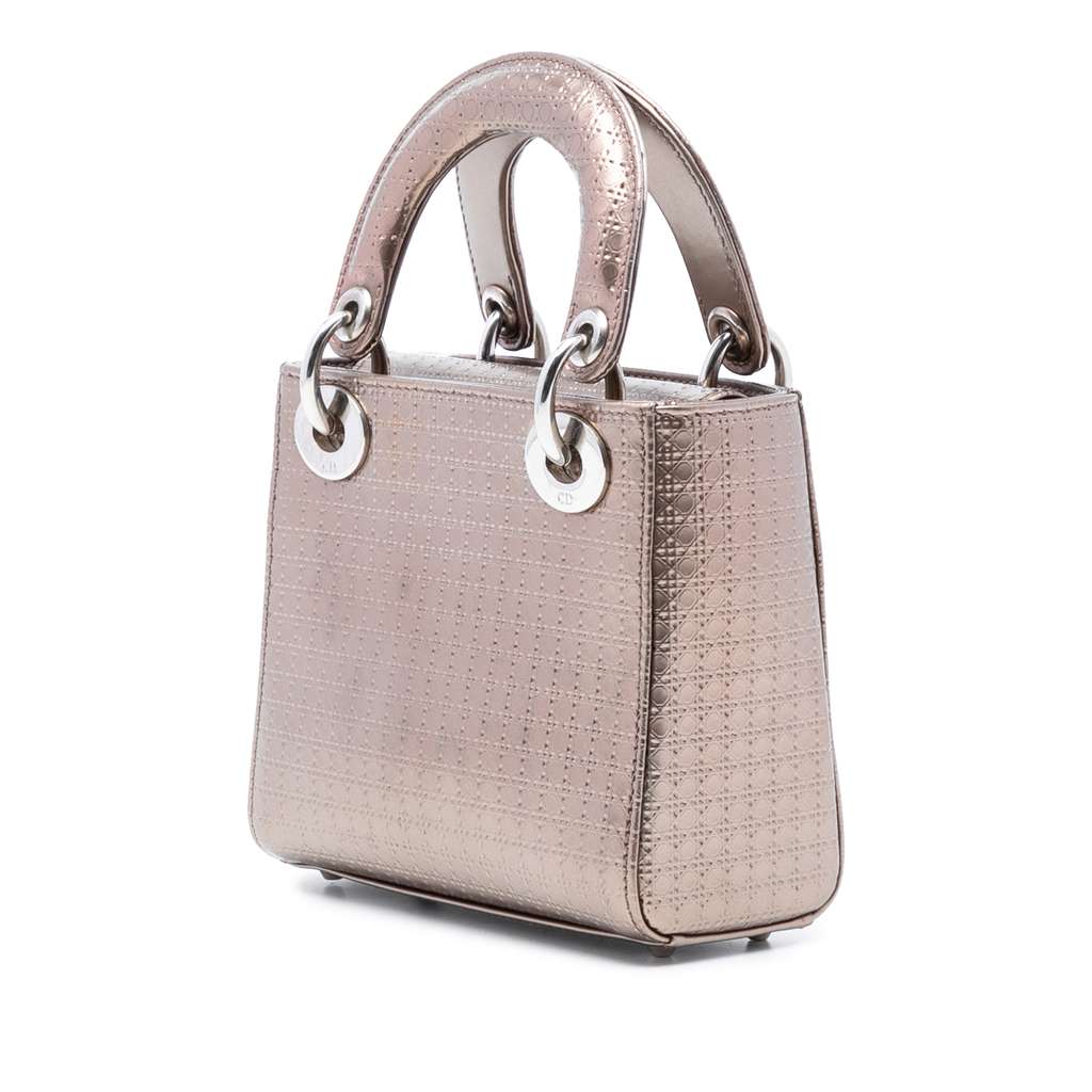Dior Mini Metallic Patent Microcannage Lady Dior - 2
