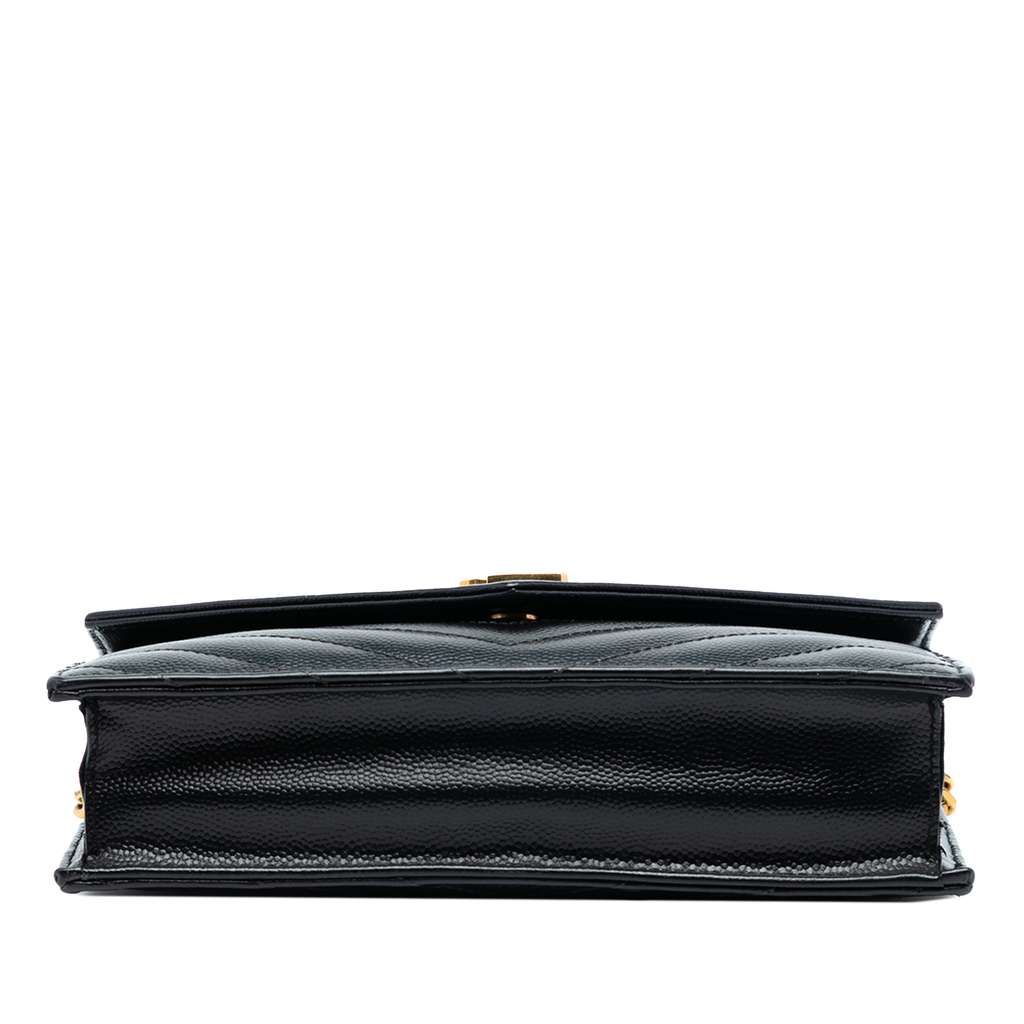 Saint Laurent Grain De Poudre Cassandre Envelope Chain Wallet - 3