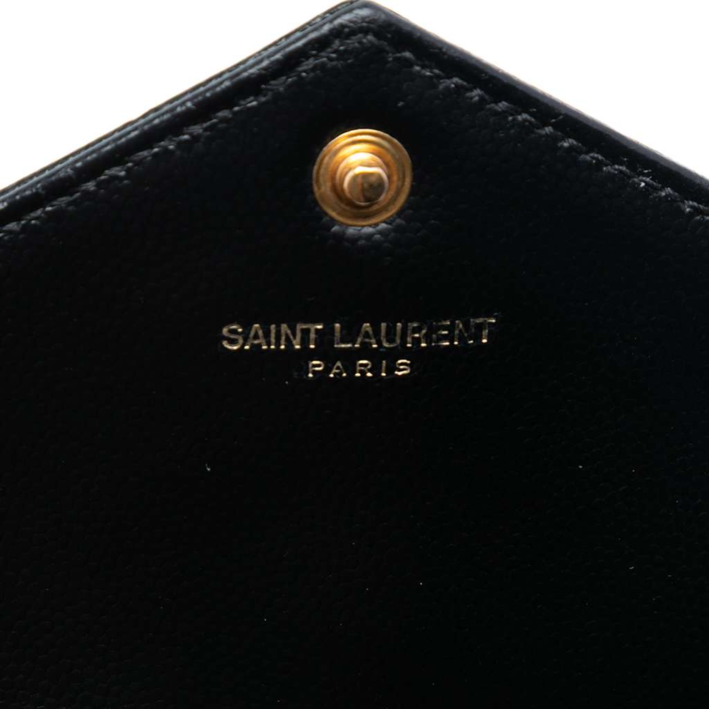 Saint Laurent Grain De Poudre Cassandre Envelope Chain Wallet - 5