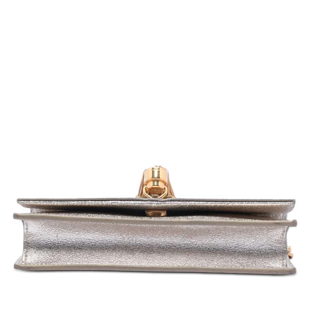 Saint Laurent Metallic Calfskin Monogram Kate Tassel Wallet on Chain - 3