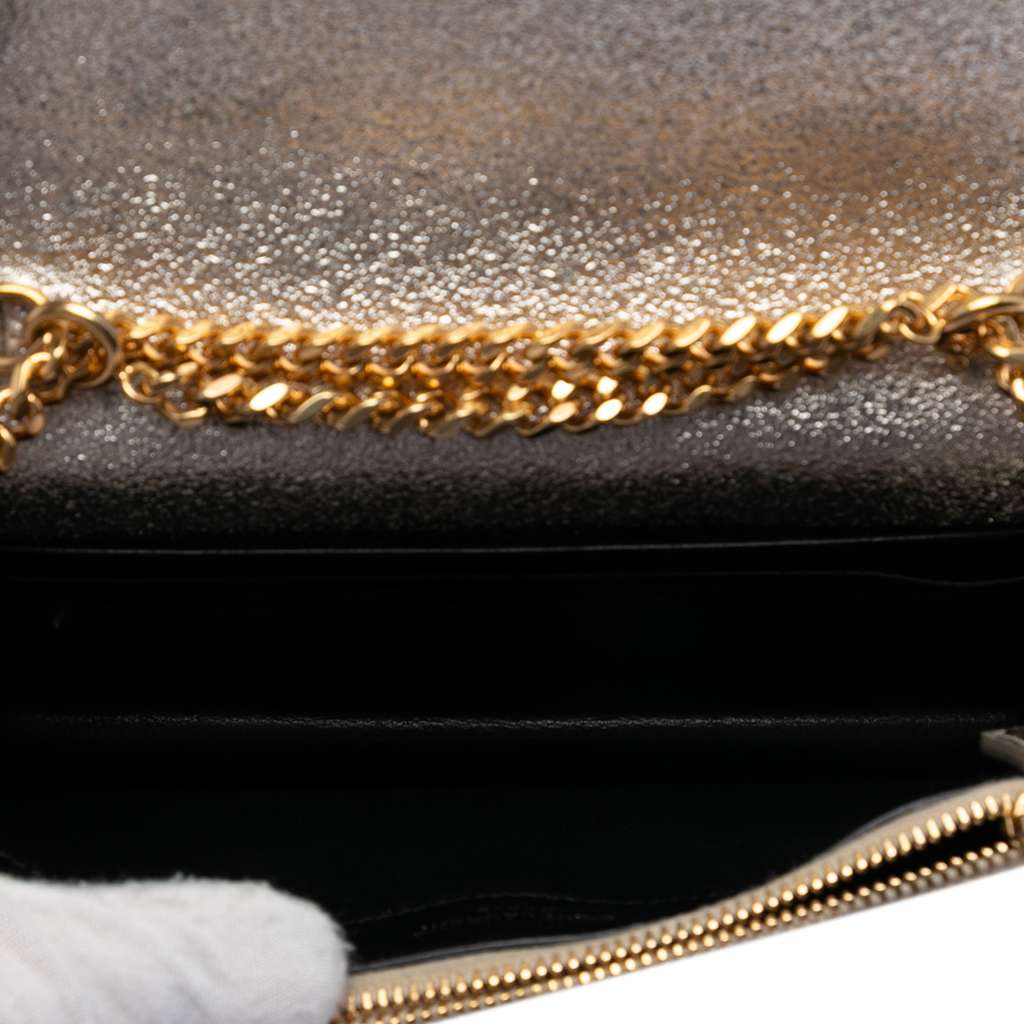 Saint Laurent Metallic Calfskin Monogram Kate Tassel Wallet on Chain - 4