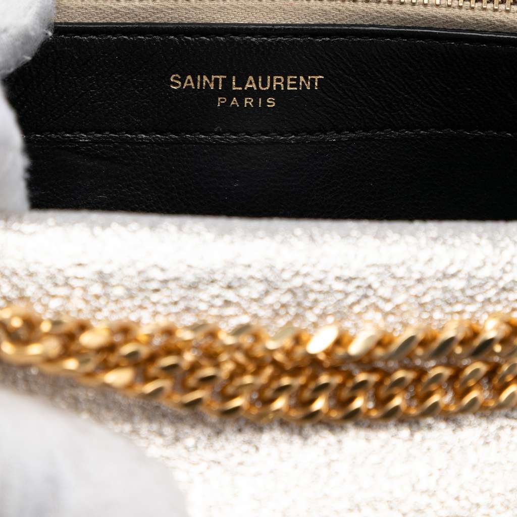 Saint Laurent Metallic Calfskin Monogram Kate Tassel Wallet on Chain - 5