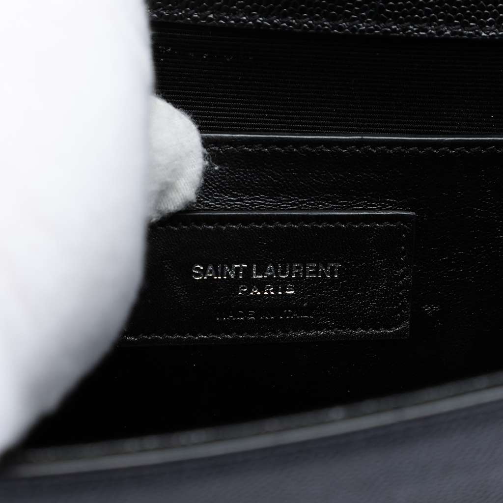 Saint Laurent Grain De Poudre Classic Monogram Studded Clutch - 5