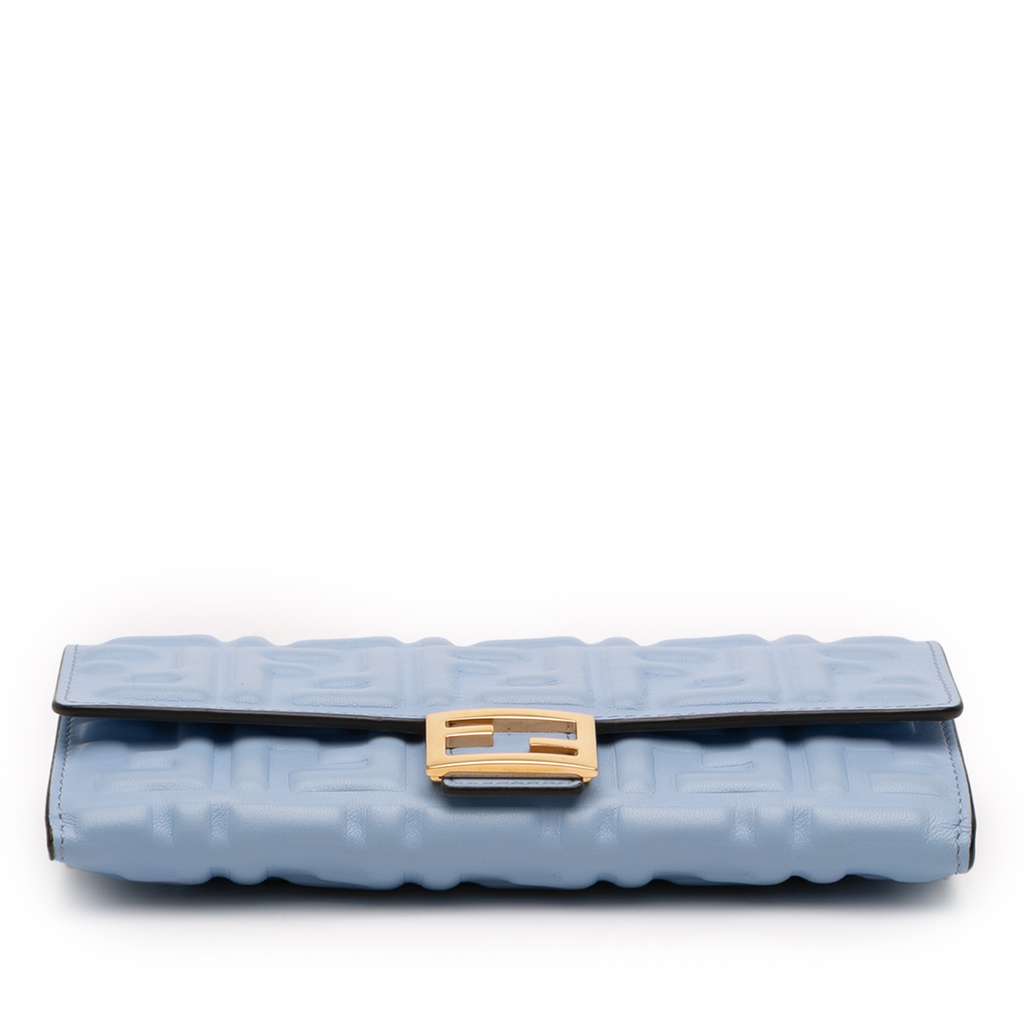 Fendi Zucca Embossed Leather Wallet on Chain - 3