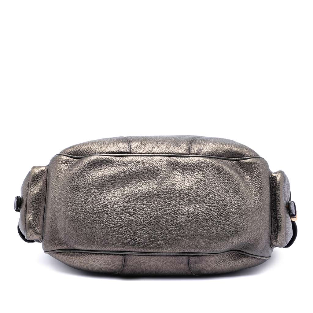 Prada Metallic Vitello Daino Side Flap Pockets Shoulder Bag - 3