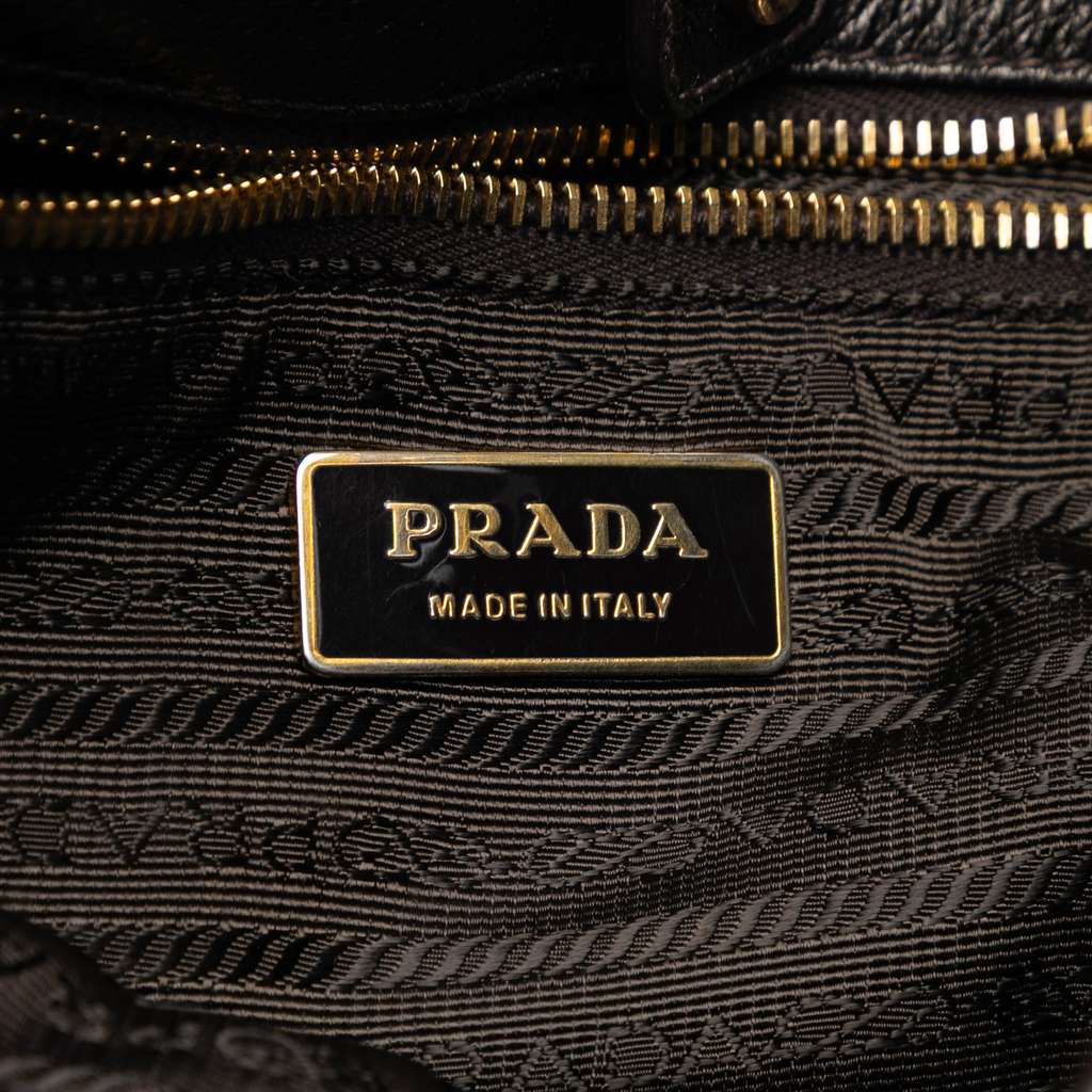 Prada Metallic Vitello Daino Side Flap Pockets Shoulder Bag - 5