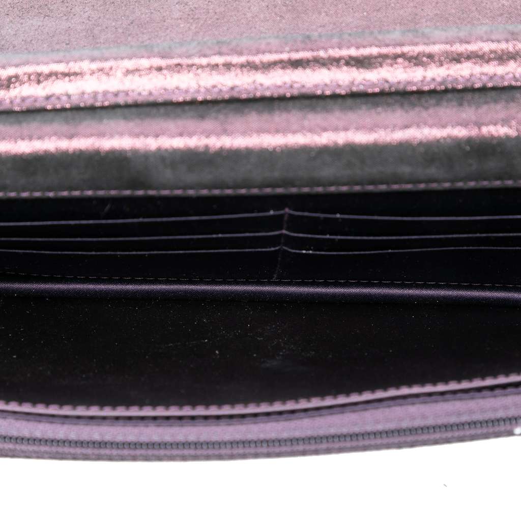 Chanel Quilted Iridescent Lambskin Tartan Button Wallet On Chain - 4