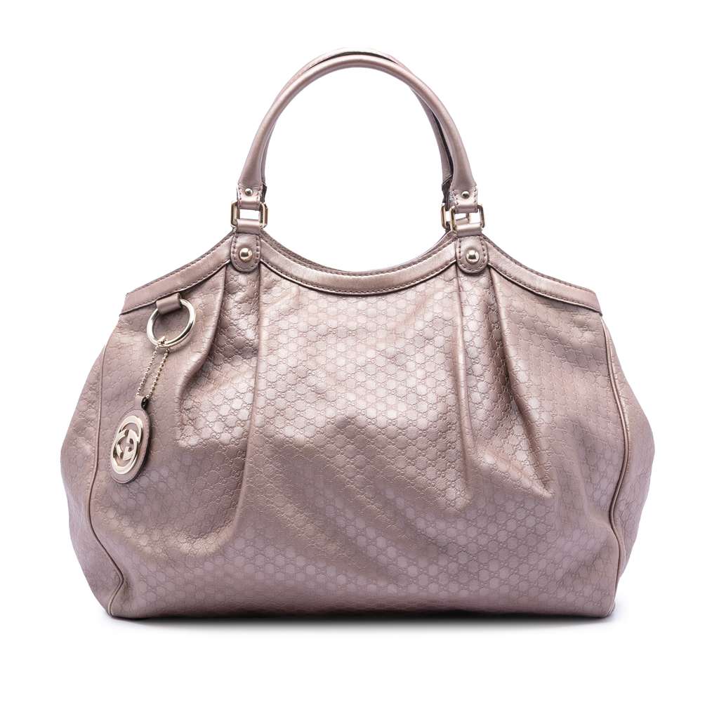 Gucci Large Metallic Microguccissima Sukey Tote