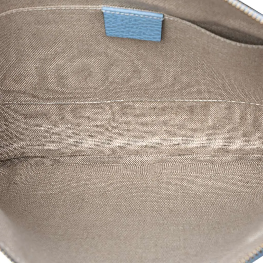 Gucci Calfskin Bamboo Tassel Clutch Blue Leather Very good - Model View