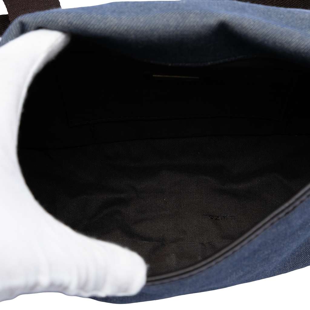 Fendi Zucca Trimmed Denim Buckle Flap - 4