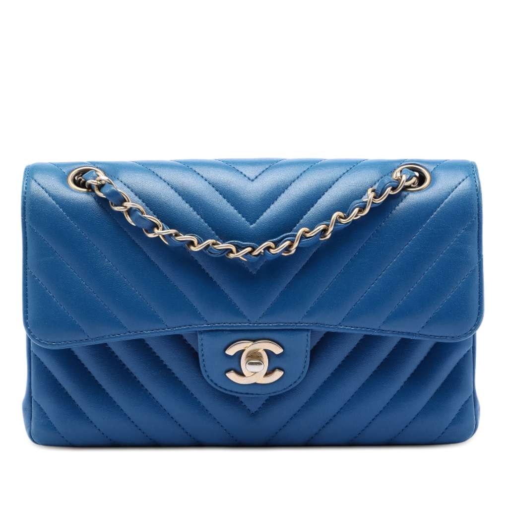 Chanel Small Classic Chevron Lambskin Double Flap