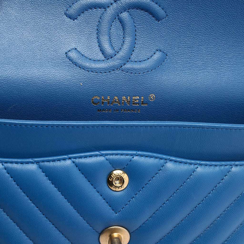 Chanel Small Classic Chevron Lambskin Double Flap - 5