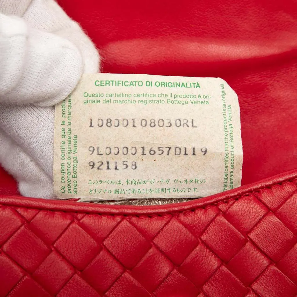 Bottega Veneta Nappa Intrecciato Tassel Shoulder Bag Red Leather Good - Box View