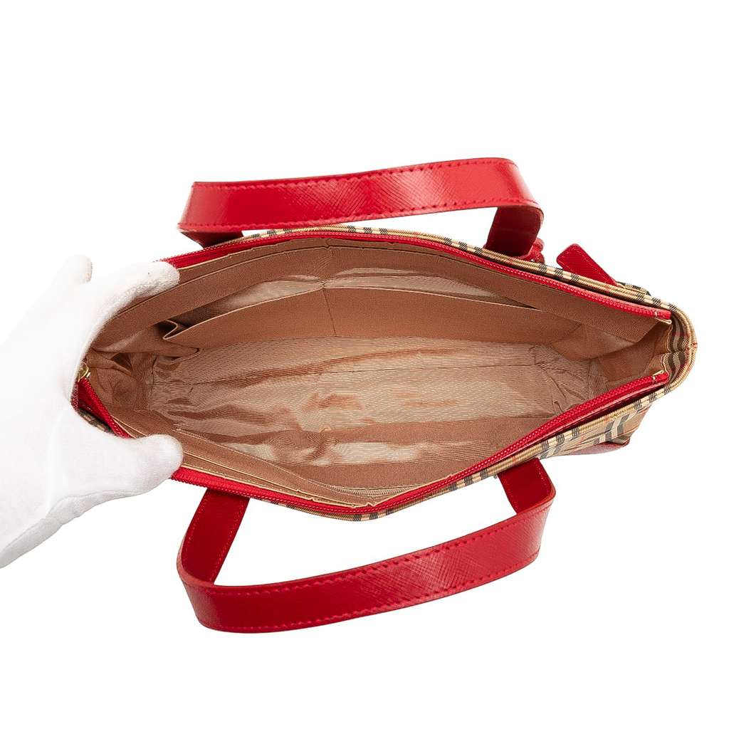 Burberry Haymarket Check Canvas Handbag - 4