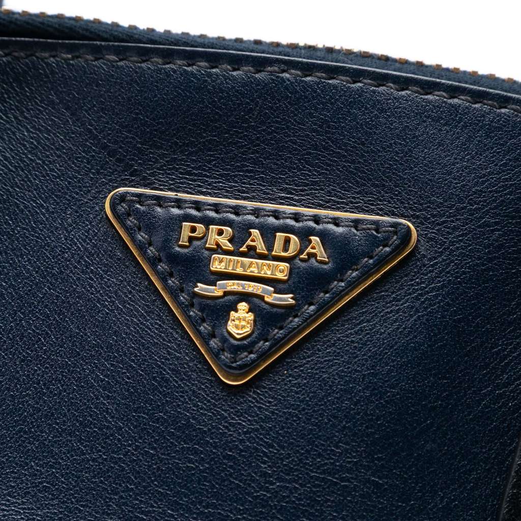 Prada Bicolor Soft Calf Double Zip Dome Satchel - 5