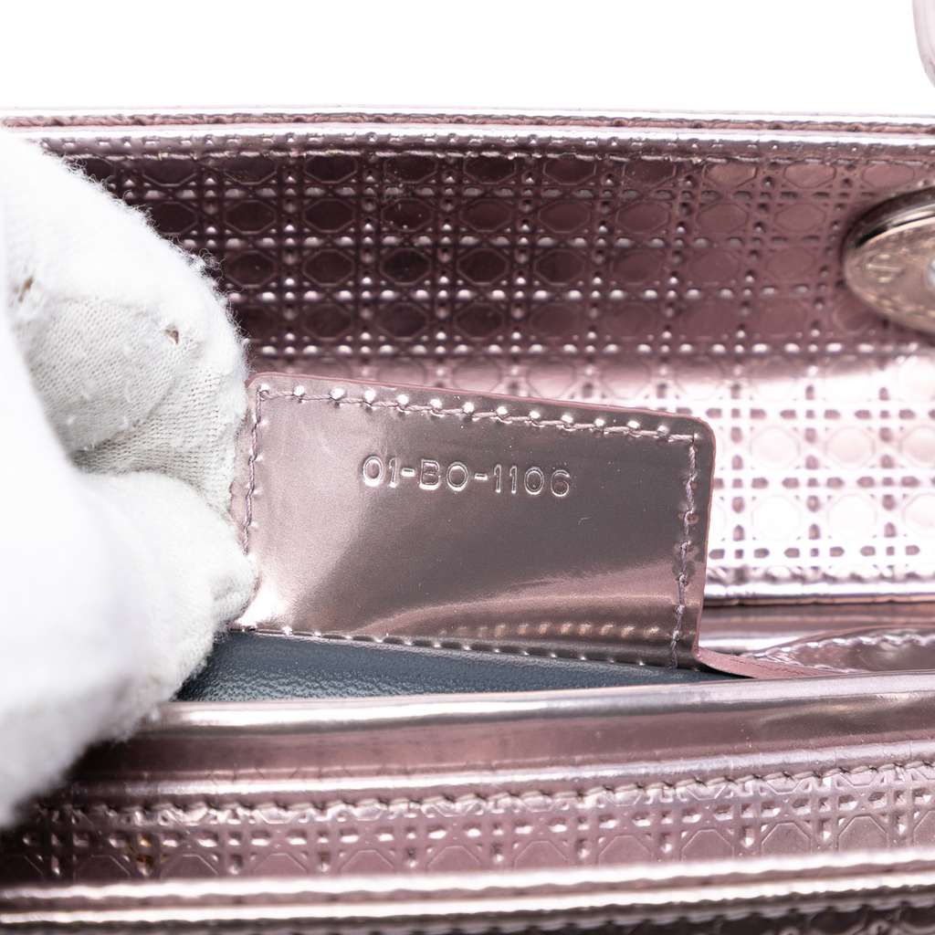 Dior Medium Metallic Patent Microcannage Lady Dior - 5